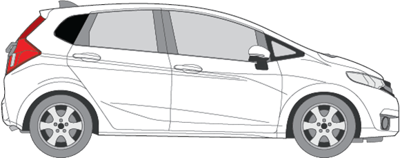 Afbeelding van Zijruit rechts Honda Jazz (DONKERE RUIT)