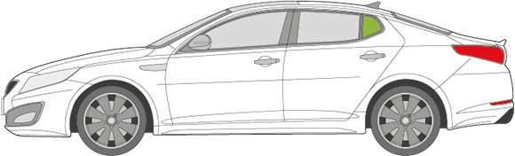 Afbeelding van Zijruit links Kia Optima 