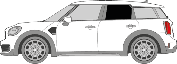 Afbeelding van Zijruit links Mini Countryman (DONKERE RUIT)