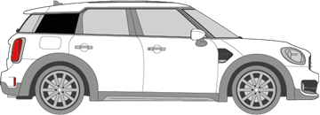 Afbeelding van Zijruit rechts Mini Countryman (DONKERE RUIT) 