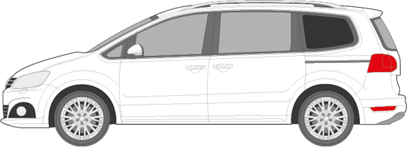 Afbeelding van Zijruit links Seat Alhambra  (DONKERE RUIT)