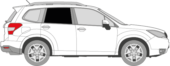 Afbeelding van Zijruit rechts Subaru Forester (DONKERE RUIT) 