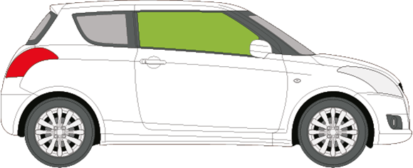 Afbeelding van Zijruit rechts Suzuki Swift 3 deurs