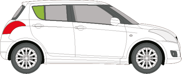 Afbeelding van Zijruit rechts Suzuki Swift 5 deurs