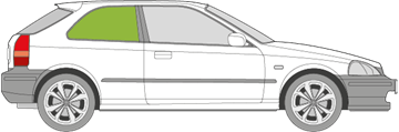 Afbeelding van Zijruit rechts Honda Civic 3 deurs