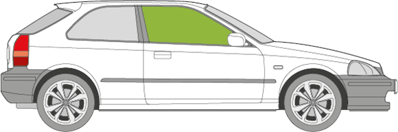 Afbeelding van Zijruit rechts Honda Civic 3 deurs