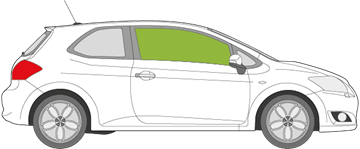 Afbeelding van Zijruit rechts Toyota Auris 3 deurs