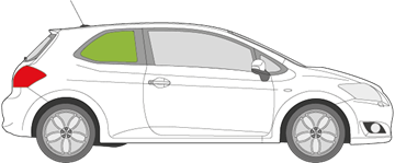 Afbeelding van Zijruit rechts Toyota Auris 3 deurs