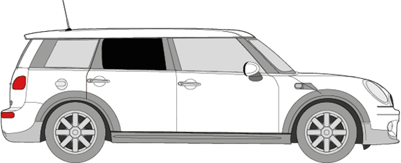 Afbeelding van Zijruit rechts Mini Clubman (DONKERE RUIT) 