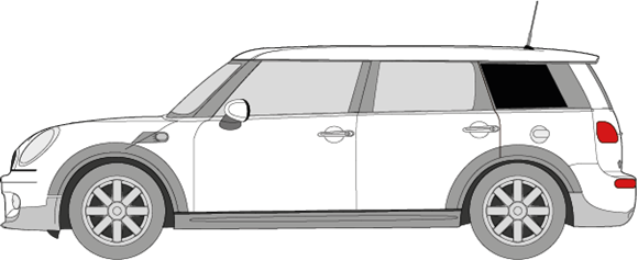 Afbeelding van Zijruit links Mini Clubman (DONKERE RUIT)