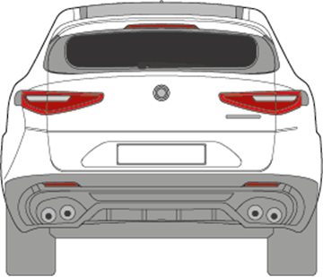 Afbeelding van Achterruit Alfa Romeo Stelvio (DONKERE RUIT)