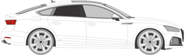Afbeelding van Zijruit rechts Audi A5 sportback (DONKERE RUIT)