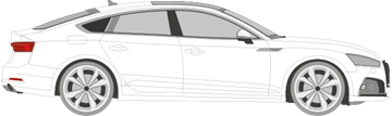 Afbeelding van Zijruit rechts Audi A5 sportback (DONKERE RUIT)