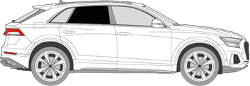 Afbeelding van Zijruit rechts Audi Q8 (DONKERE RUIT)