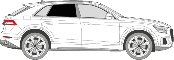 Afbeelding van Zijruit rechts Audi Q8 (DONKERE RUIT)