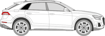 Afbeelding van Zijruit rechts Audi Q8 (DONKERE RUIT)