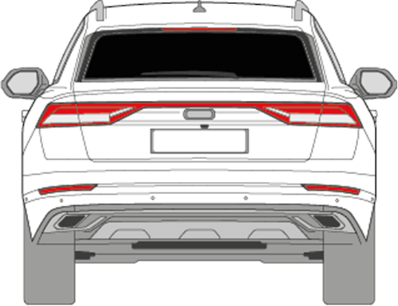 Afbeelding van Achterruit Audi Q8 (DONKERE RUIT)