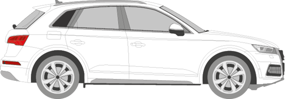 Afbeelding van Zijruit rechts Audi Q5 (DONKERE RUIT)