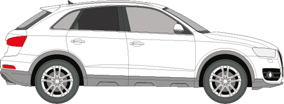 Afbeelding van Zijruit rechts Audi Q3 (DONKERE RUIT)