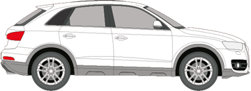 Afbeelding van Zijruit rechts Audi Q3 (DONKERE RUIT)