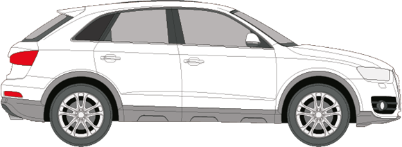 Afbeelding van Zijruit rechts Audi Q3 (DONKERE RUIT)