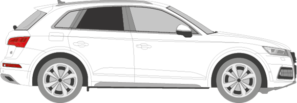 Afbeelding van Zijruit rechts Audi Q7 (DONKERE RUIT)