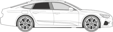 Afbeelding van Zijruit rechts Audi A7 (DONKERE RUIT)