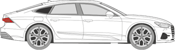 Afbeelding van Zijruit rechts Audi A7 (DONKERE RUIT)