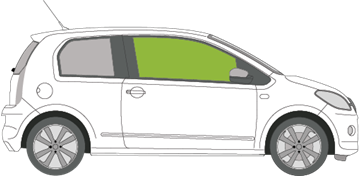 Afbeelding van Zijruit rechts Skoda Citigo 3 deurs