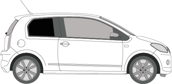 Afbeelding van Zijruit rechts Skoda Citigo 3 deurs (DONKERE RUIT)