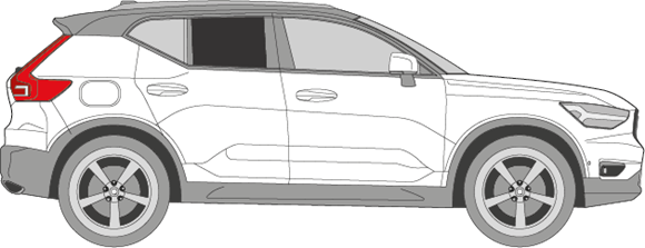 Afbeelding van Zijruit rechts Volvo XC40 (DONKERE RUIT)