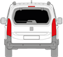 Afbeelding van Achterruit Peugeot Rifter (uitstelbaar en DONKER)