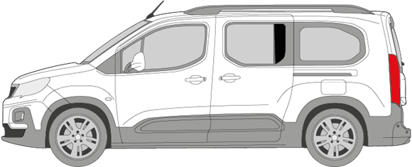 Afbeelding van Zijruit links Citroën Berlingo (DONKERE RUIT)