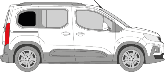 Afbeelding van Zijruit rechts Citroën Berlingo (DONKERE RUIT)