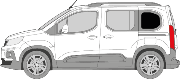 Afbeelding van Zijruit links Citroën Berlingo (DONKERE RUIT)