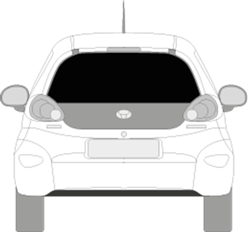 Afbeelding van Achterruit Toyota Aygo 5 deurs 06/2005-09/2011 (DONKERE RUIT)