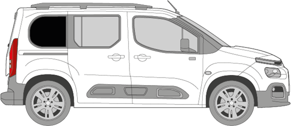 Afbeelding van Zijruit rechts Citroën Berlingo (DONKERE RUIT)