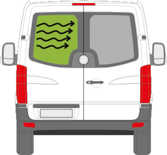 Afbeelding van Achterruit links Volkswagen Crafter getint/verwarmd