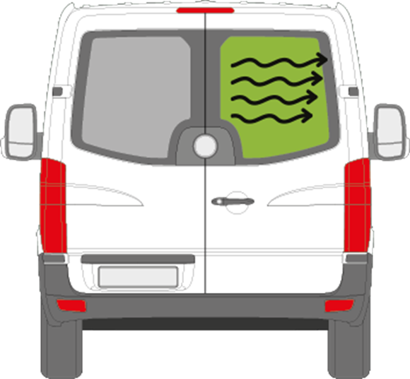 Afbeelding van Achterruit rechts Mercedes Sprinter getint/verwarmd