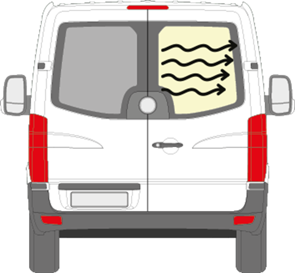 Afbeelding van Achterruit rechts Volkswagen Crafter helder/verwarmd