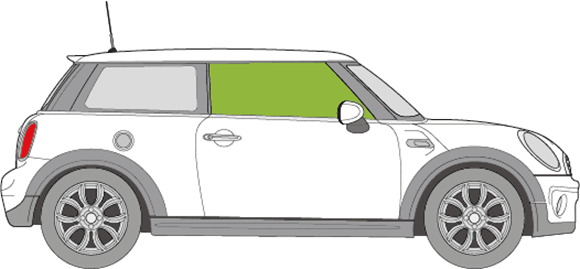 Afbeelding van Zijruit rechts Mini 3 deurs hatchback