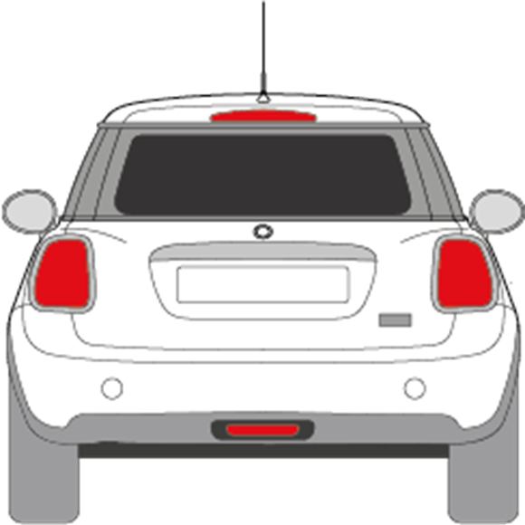 Afbeelding van Achterruit Mini 5 deurs hatchback (DONKERE RUIT)