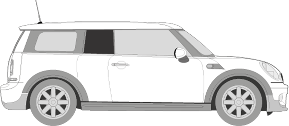 Afbeelding van Zijruit rechts Mini Clubman (DONKERE RUIT)