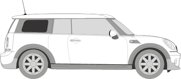 Afbeelding van Zijruit rechts Mini Clubman (DONKERE RUIT)