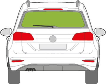 Afbeelding van Achterruit Volkswagen Golf Sportsvan