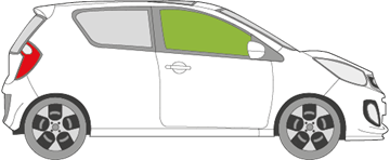 Afbeelding van Zijruit rechts Kia Picanto 3 deurs