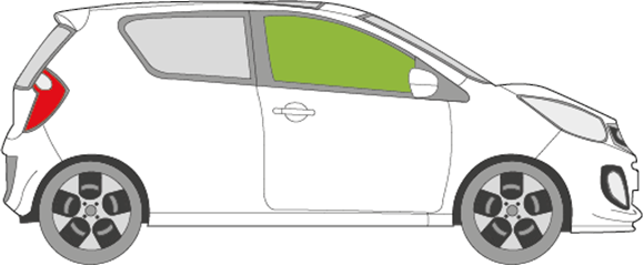 Afbeelding van Zijruit rechts Kia Picanto 3 deurs