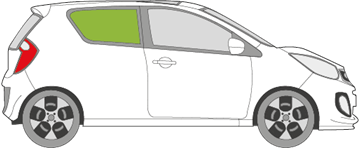 Afbeelding van Zijruit rechts Kia Picanto 3 deurs