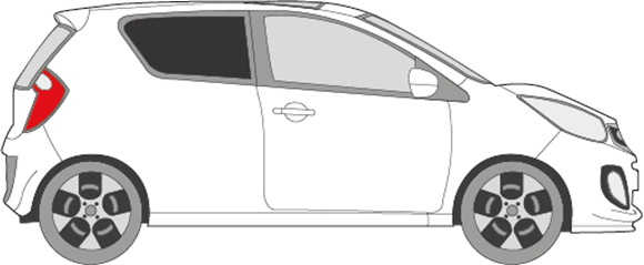 Afbeelding van Zijruit rechts Kia Picanto 3 deurs (DONKERE RUIT)