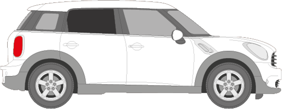 Afbeelding van Zijruit rechts Mini Countryman (DONKERE RUIT)